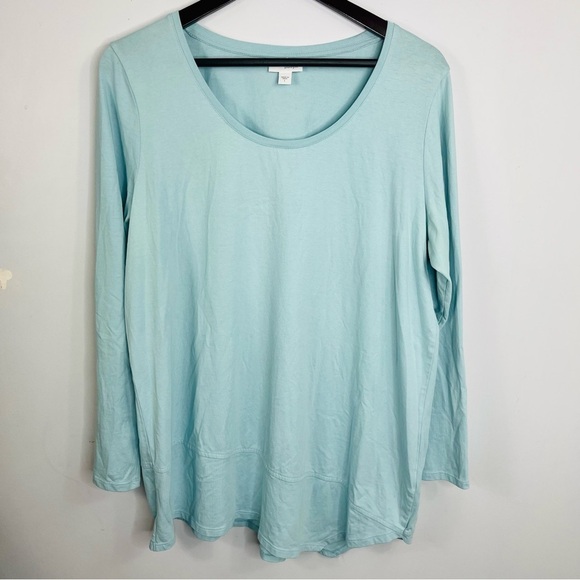 Pure Jill Size Large Cotton Blue Swing Tunic Asymmetric Top WW11 - Picture 1 of 7